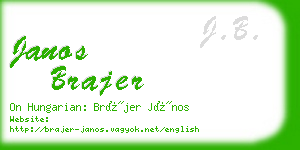 janos brajer business card